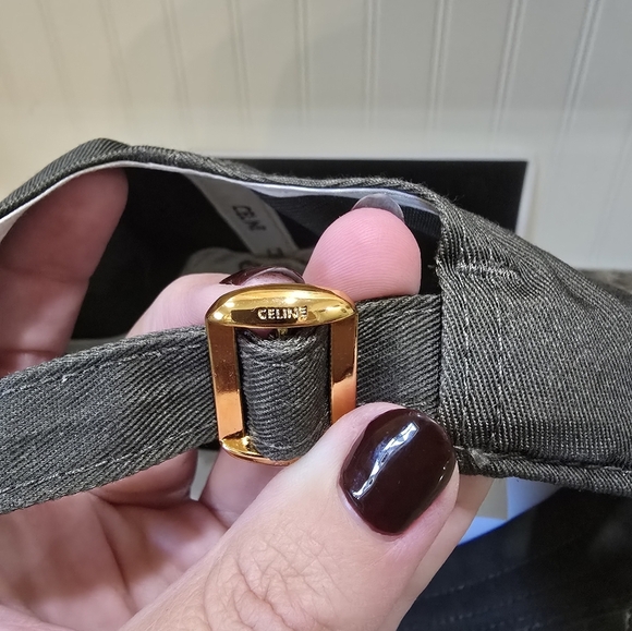 Celine Paris Brown/Grey And White Logo Baseball Cap Hat Size M - Picture 8 of 8